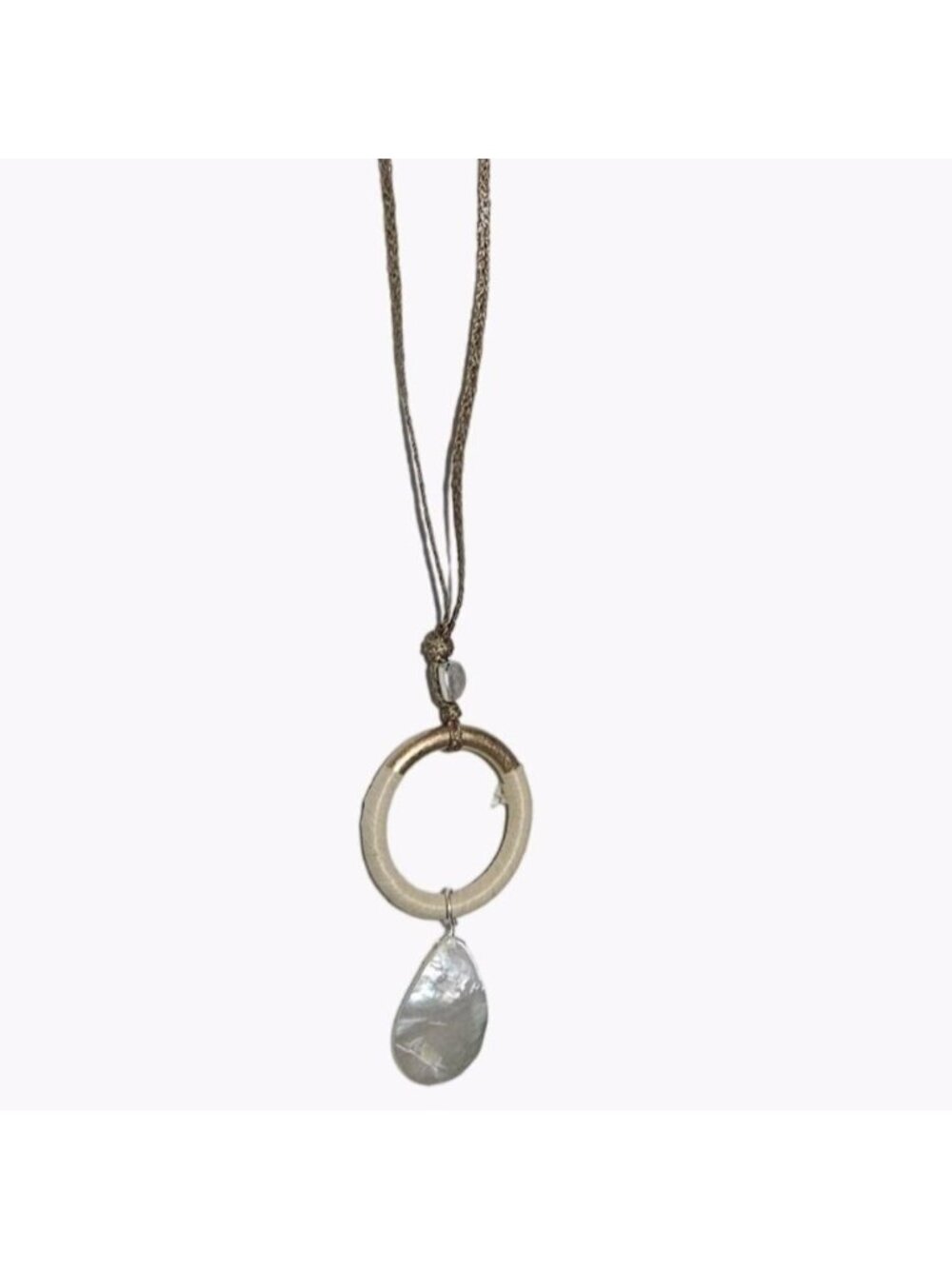Handcrafted Boho Hoop Teardrop Pendant Necklace Rope Cord Fashion Jewelry Women